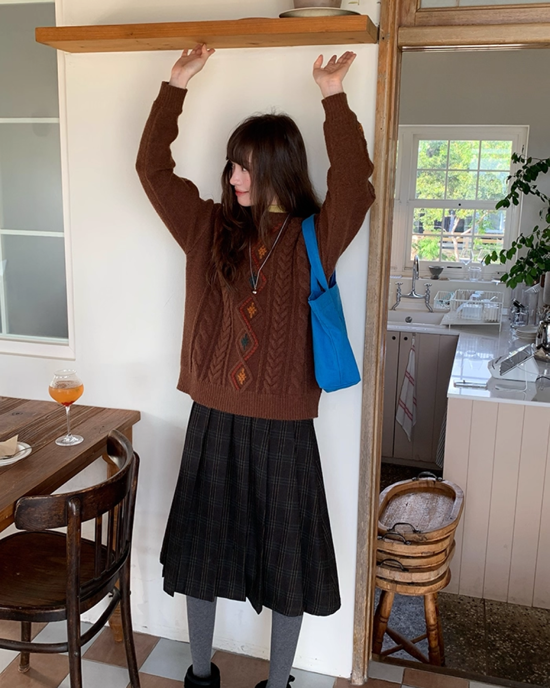 Color Block Cable Knit BU0052