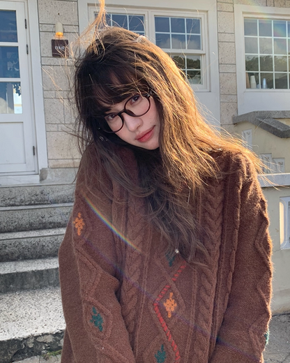 Color Block Cable Knit BU0052