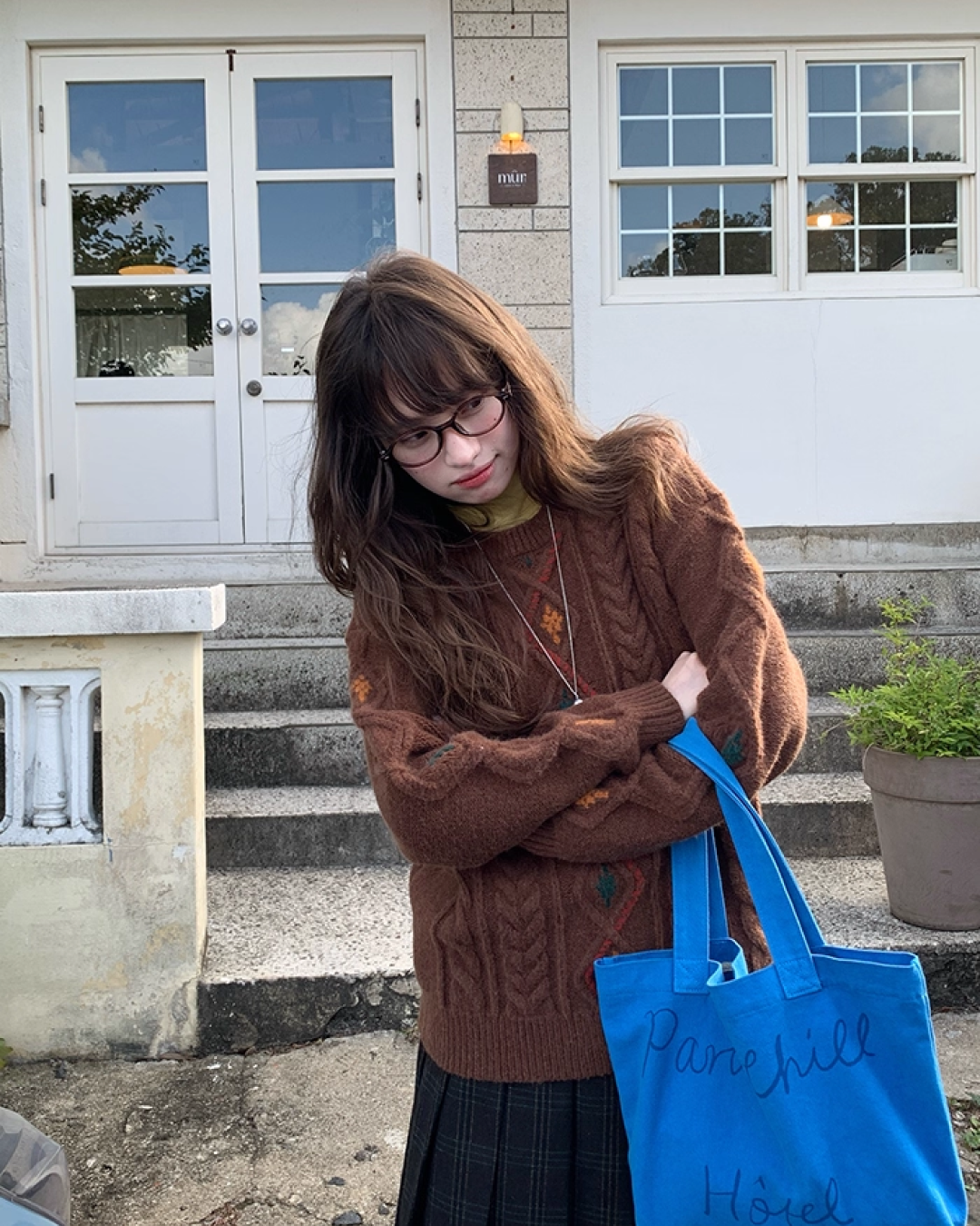 Color Block Cable Knit BU0052