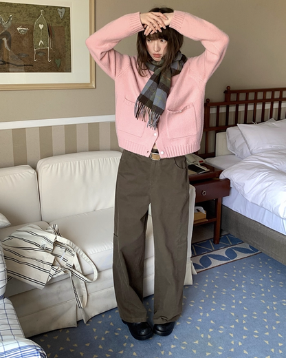 Short  Pocker Knit Cardigan BU0057