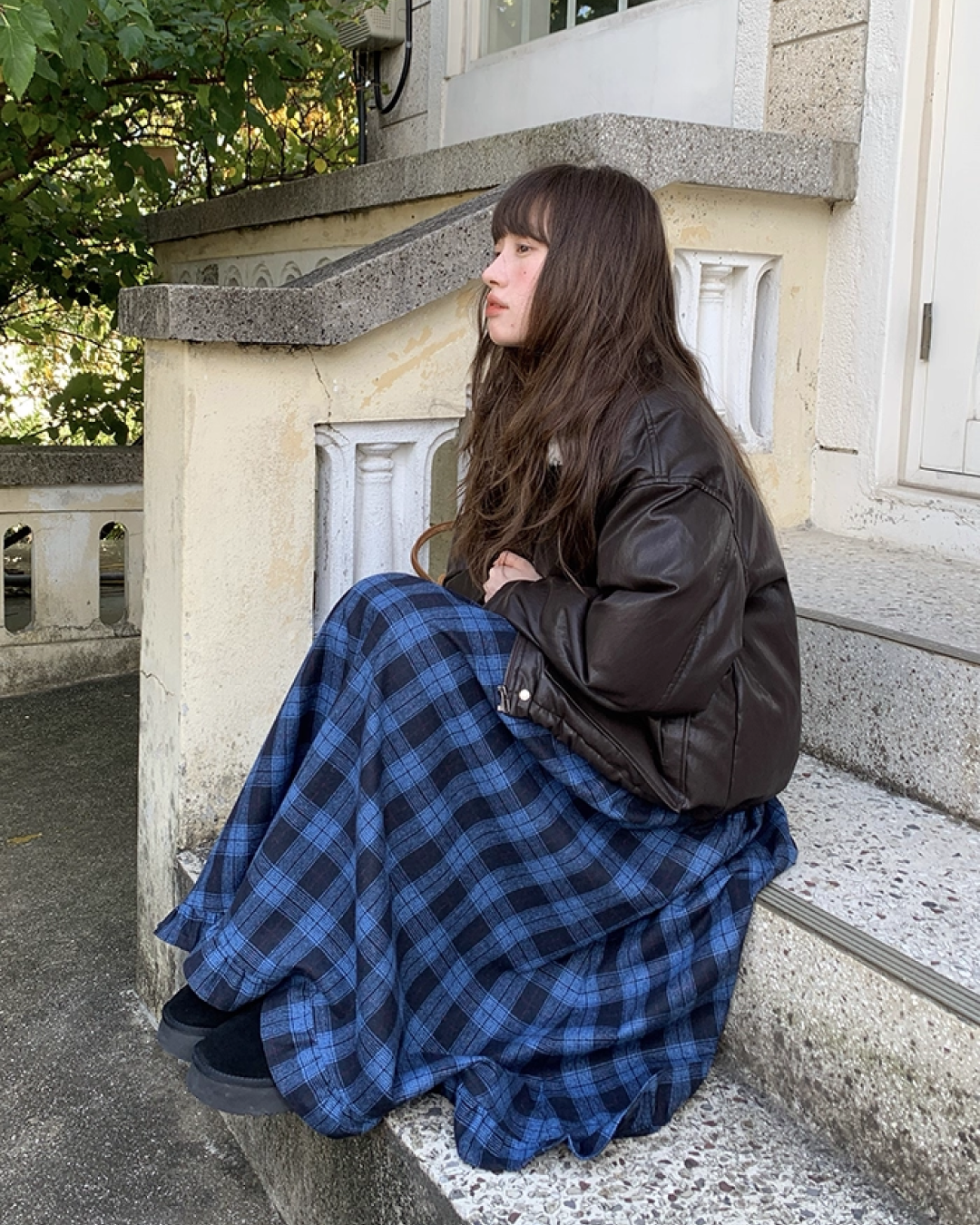 Drawstring Collar Boa Blouson BU0058