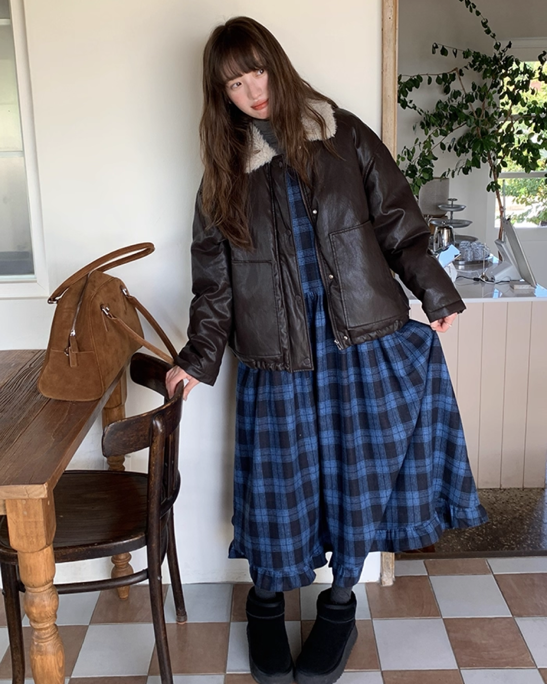 Drawstring Collar Boa Blouson BU0058