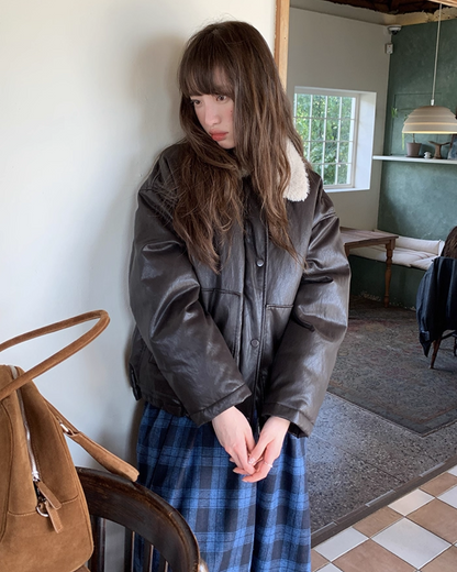 Drawstring Collar Boa Blouson BU0058