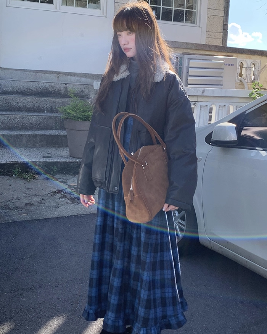 Drawstring Collar Boa Blouson BU0058