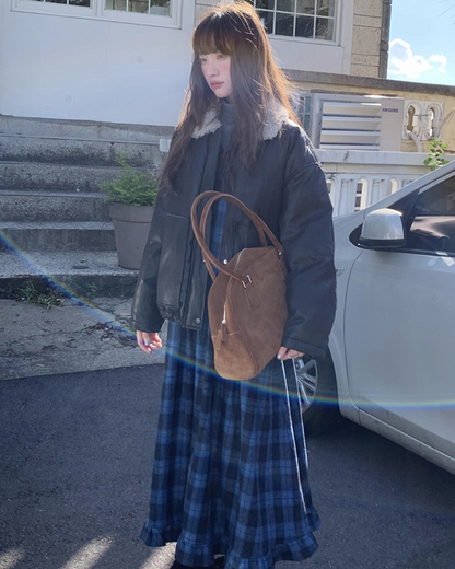 Drawstring Collar Boa Blouson BU0058