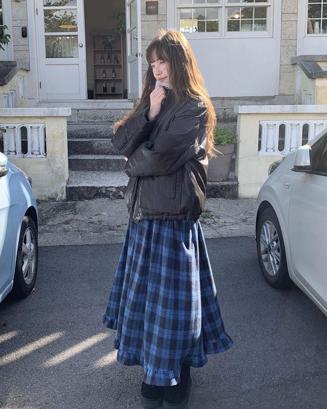 Drawstring Collar Boa Blouson BU0058