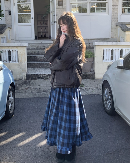 Drawstring Collar Boa Blouson BU0058