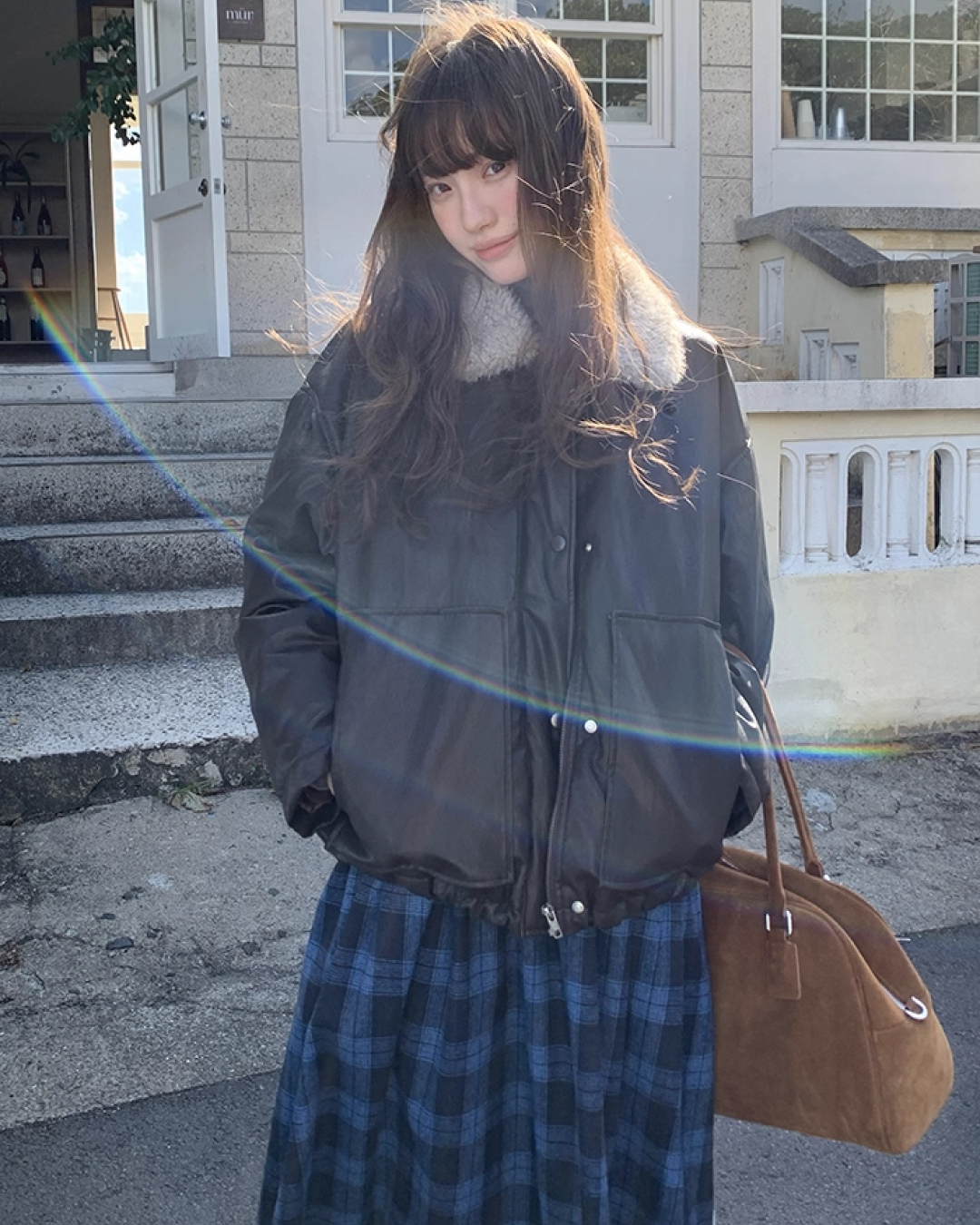 Drawstring Collar Boa Blouson BU0058