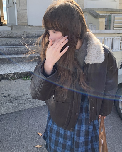 Drawstring Collar Boa Blouson BU0058