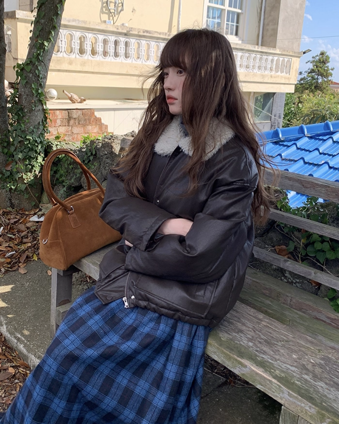 Drawstring Collar Boa Blouson BU0058