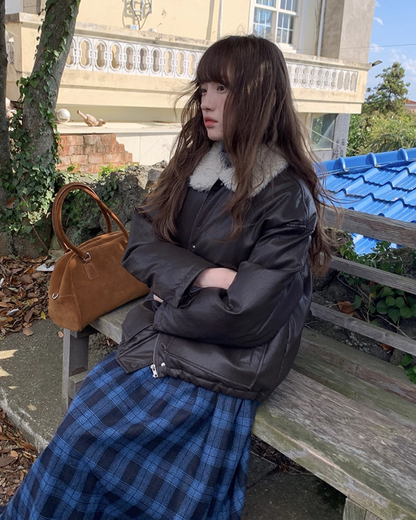 Drawstring Collar Boa Blouson BU0058