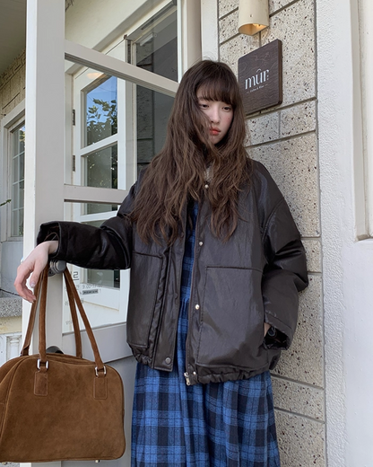 Drawstring Collar Boa Blouson BU0058