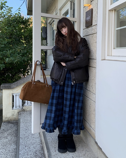 Drawstring Collar Boa Blouson BU0058