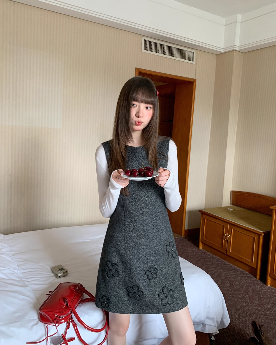 Hem Flower Design Skirt Dress BU0062