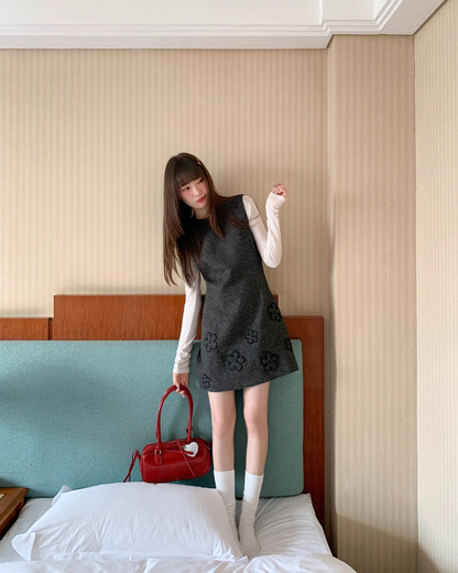 Hem Flower Design Skirt Dress BU0062