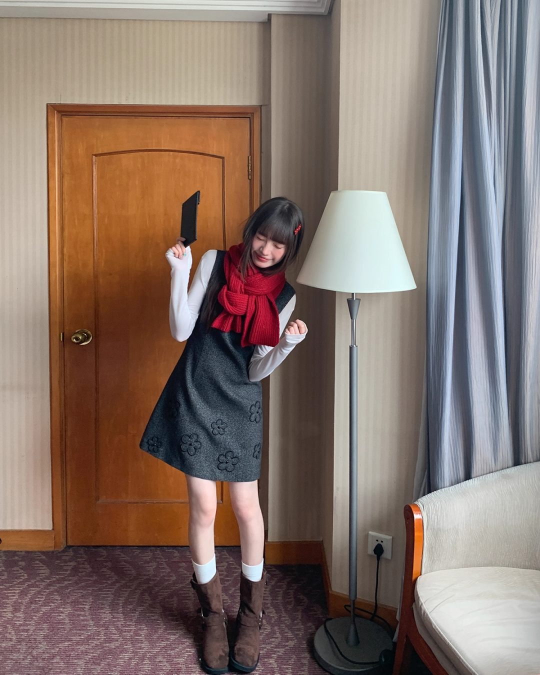 Hem Flower Design Skirt Dress BU0062