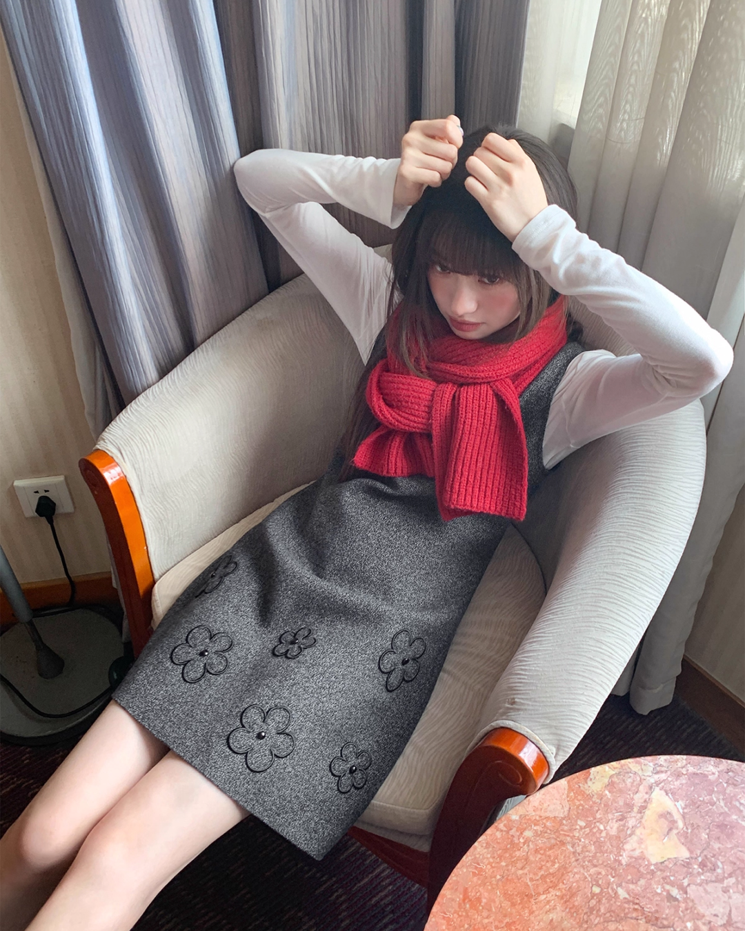 Hem Flower Design Skirt Dress BU0062