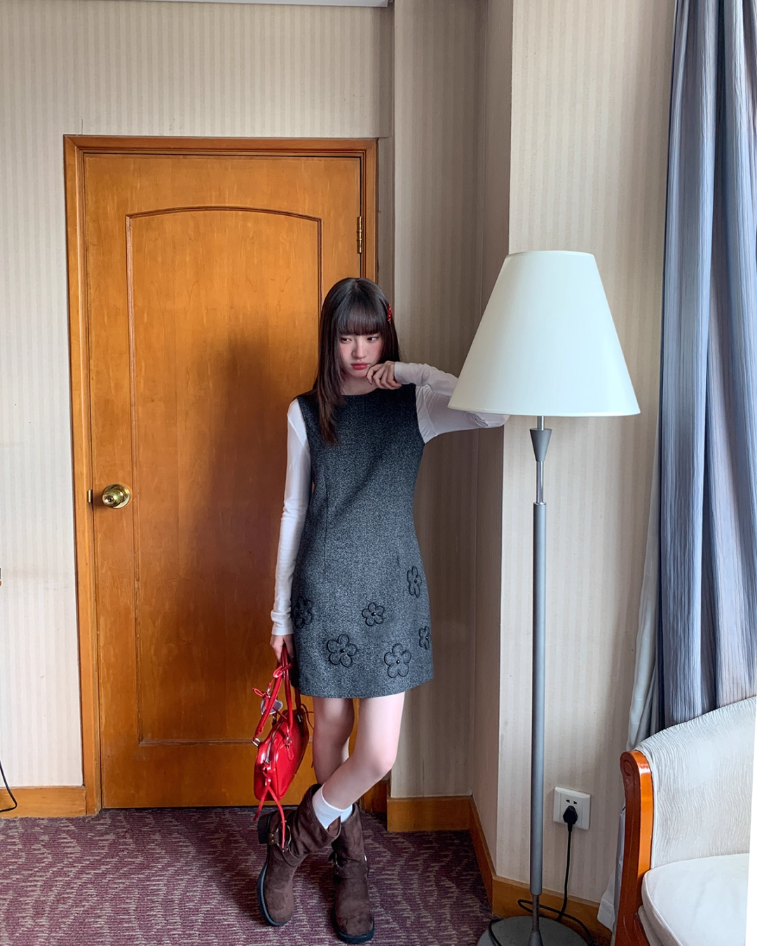 Hem Flower Design Skirt Dress BU0062