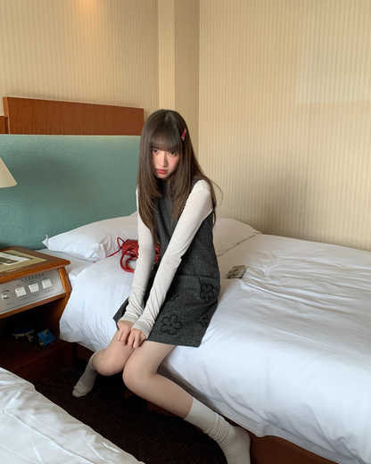 Hem Flower Design Skirt Dress BU0062