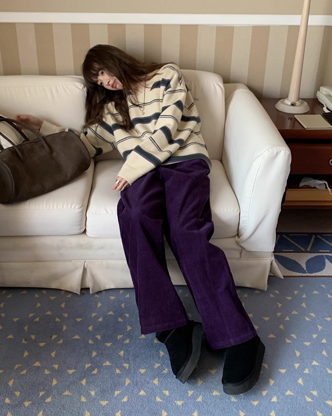 Stripe V-neck Knit BU0064