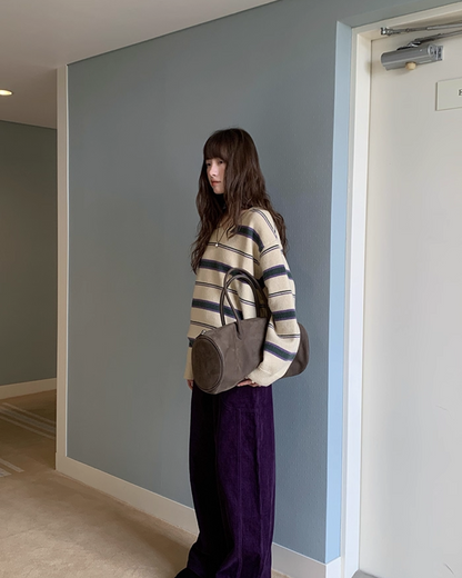 Stripe V-neck Knit BU0064