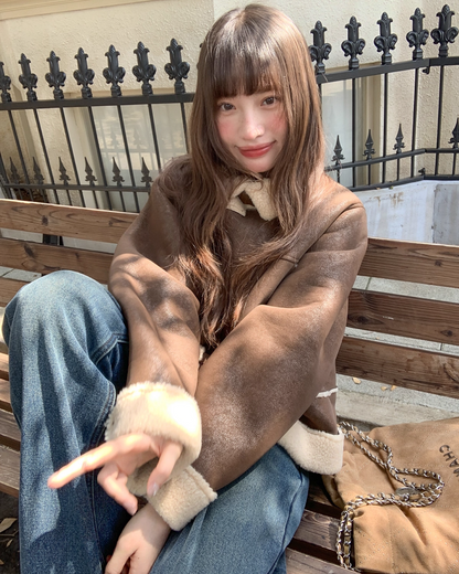 Short Botton Boa Jacket BU0065