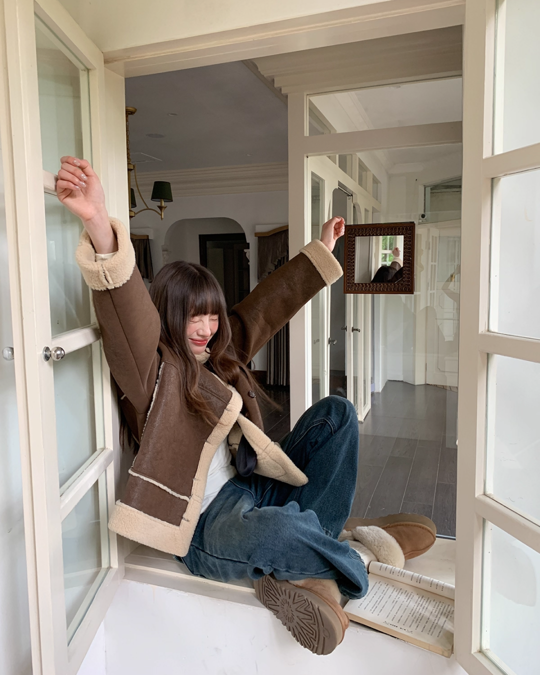 Short Botton Boa Jacket BU0065