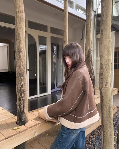 Short Botton Boa Jacket BU0065