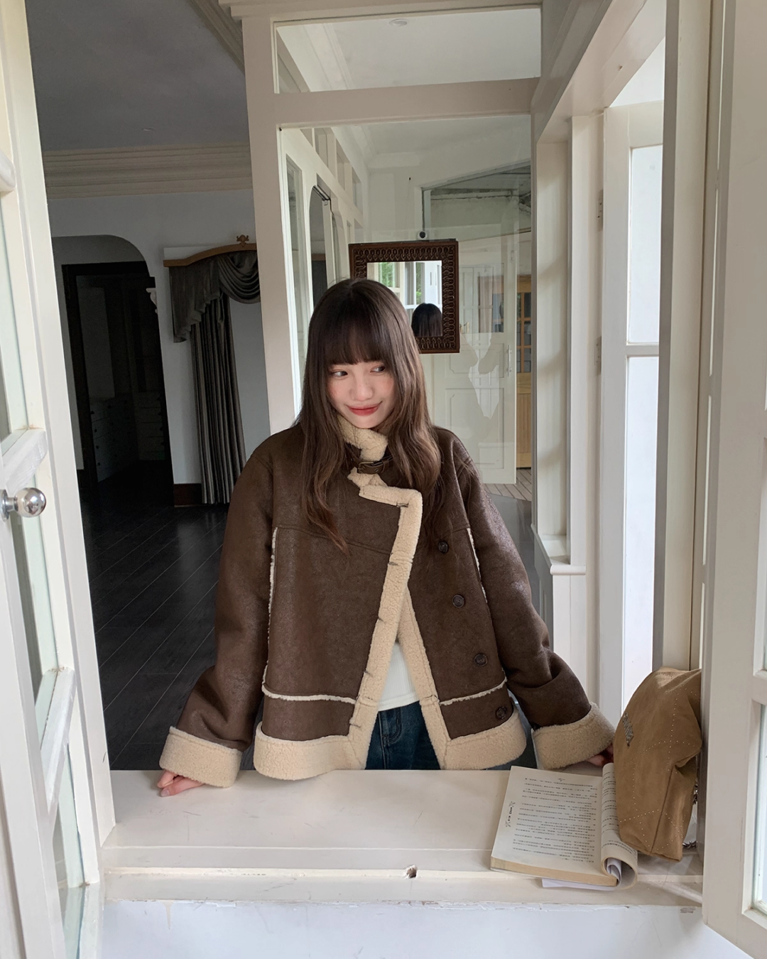 Short Botton Boa Jacket BU0065