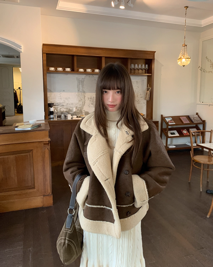 Short Botton Boa Jacket BU0065