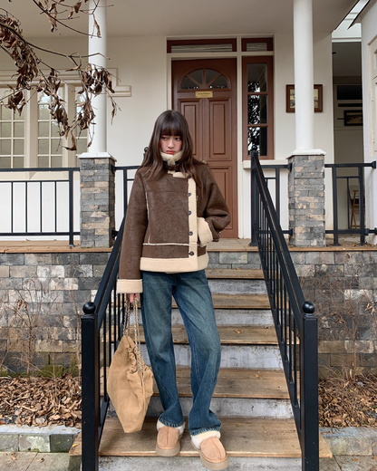 Short Botton Boa Jacket BU0065