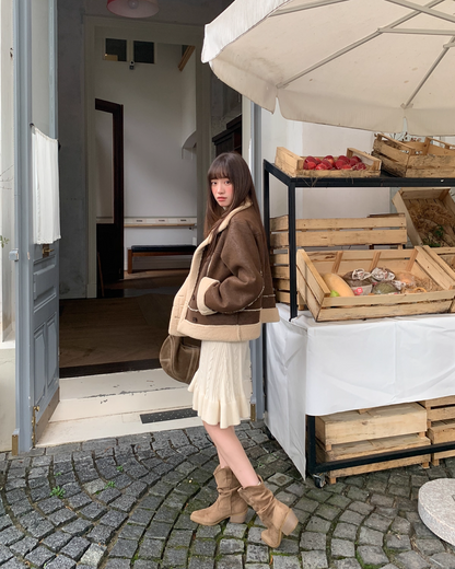 Short Botton Boa Jacket BU0065