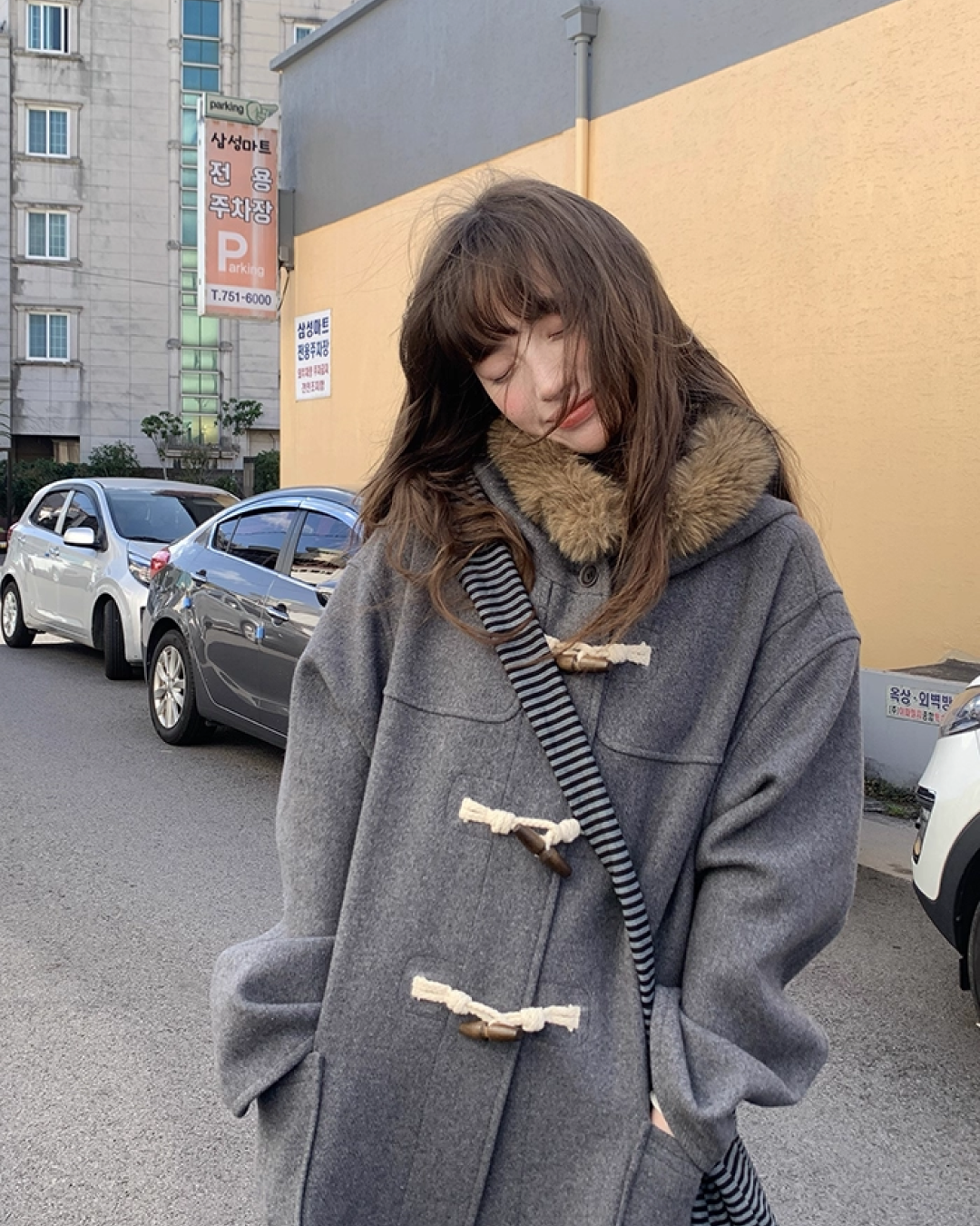 Long Boa Lining Check Outer BU0066