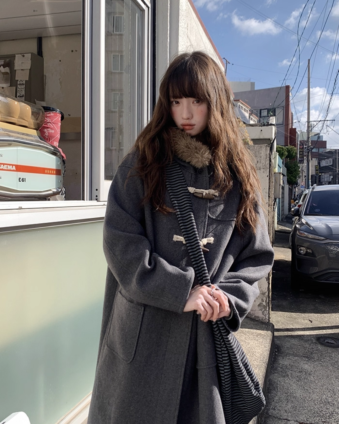 Long Boa Lining Check Outer BU0066