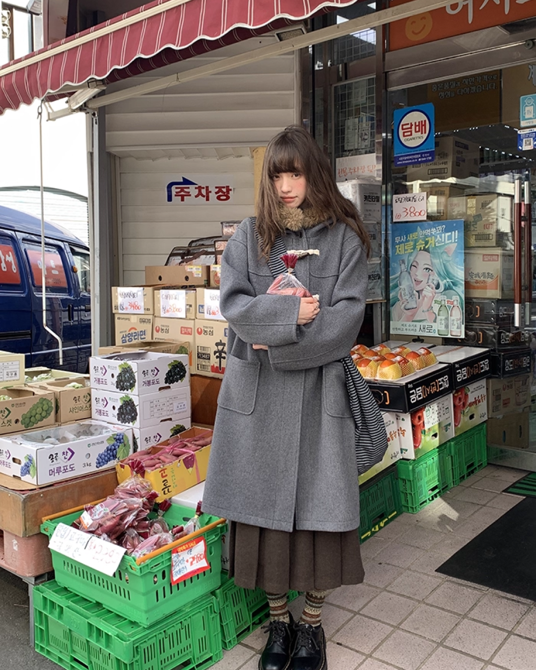 Long Boa Lining Check Outer BU0066