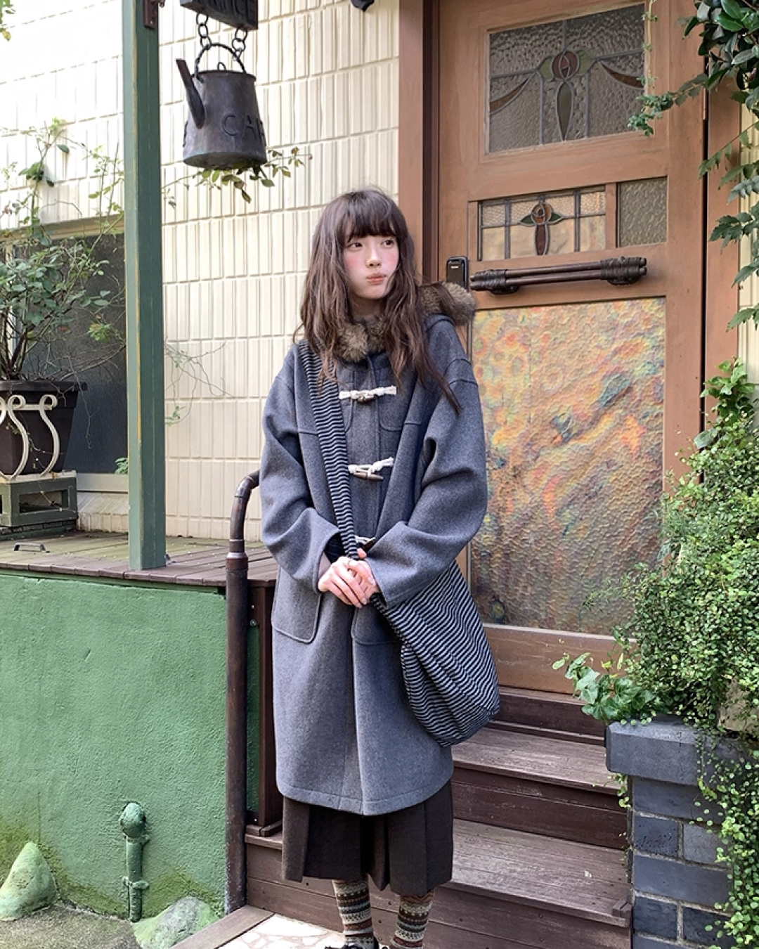 Long Boa Lining Check Outer BU0066