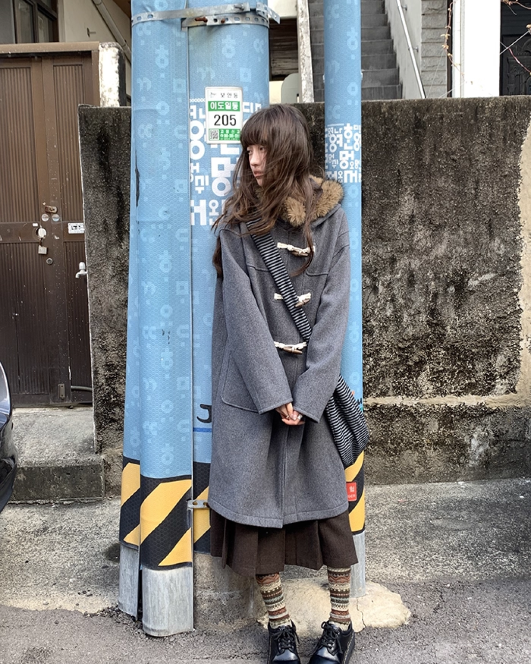 Long Boa Lining Check Outer BU0066