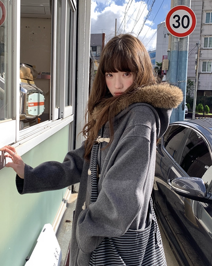 Long Boa Lining Check Outer BU0066