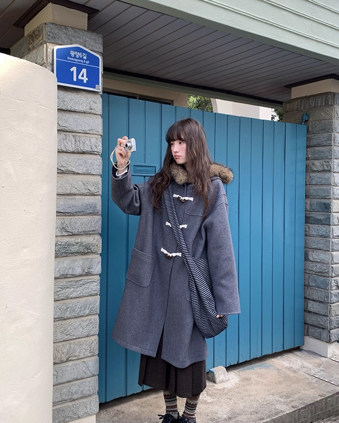 Long Boa Lining Check Outer BU0066