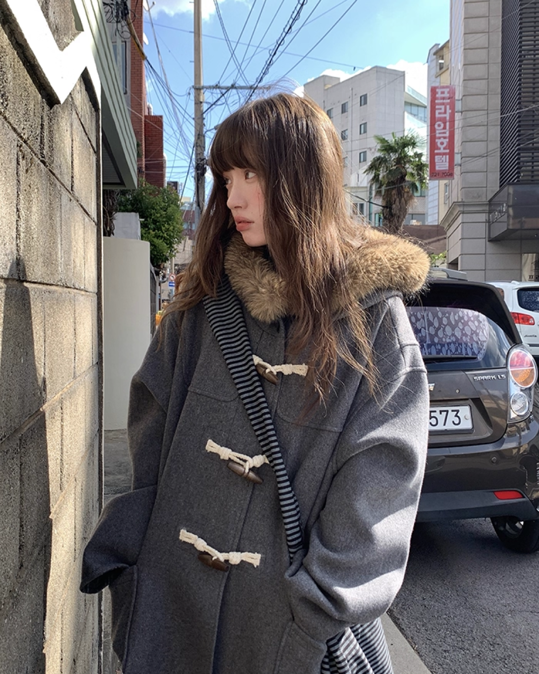 Long Boa Lining Check Outer BU0066