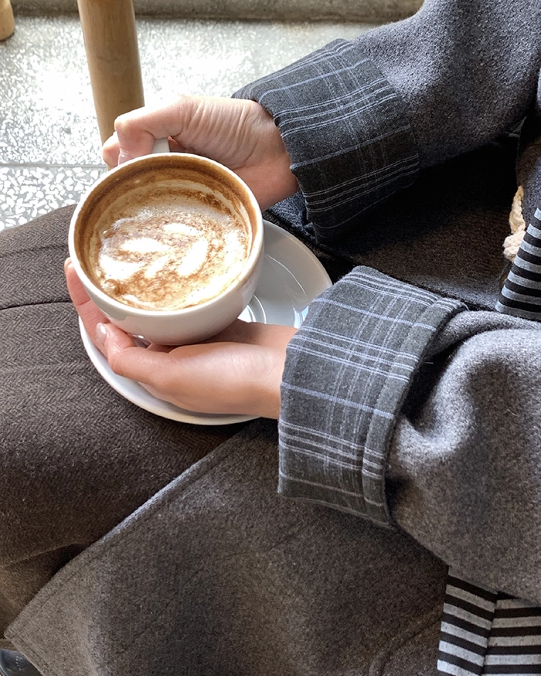 Long Boa Lining Check Outer BU0066