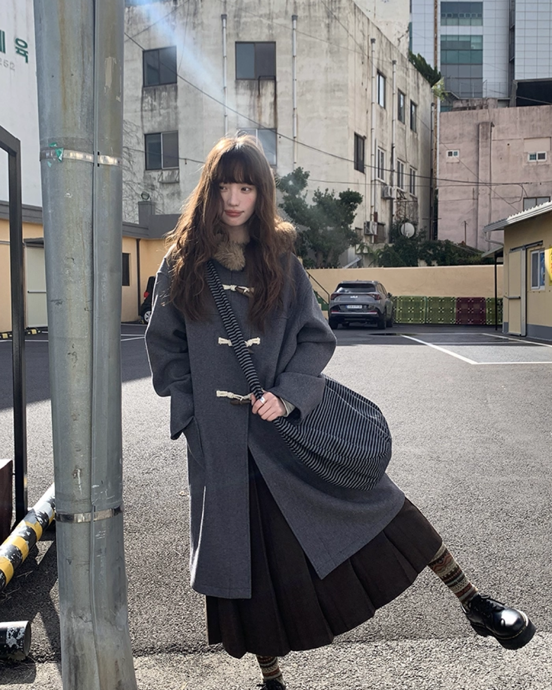 Long Boa Lining Check Outer BU0066