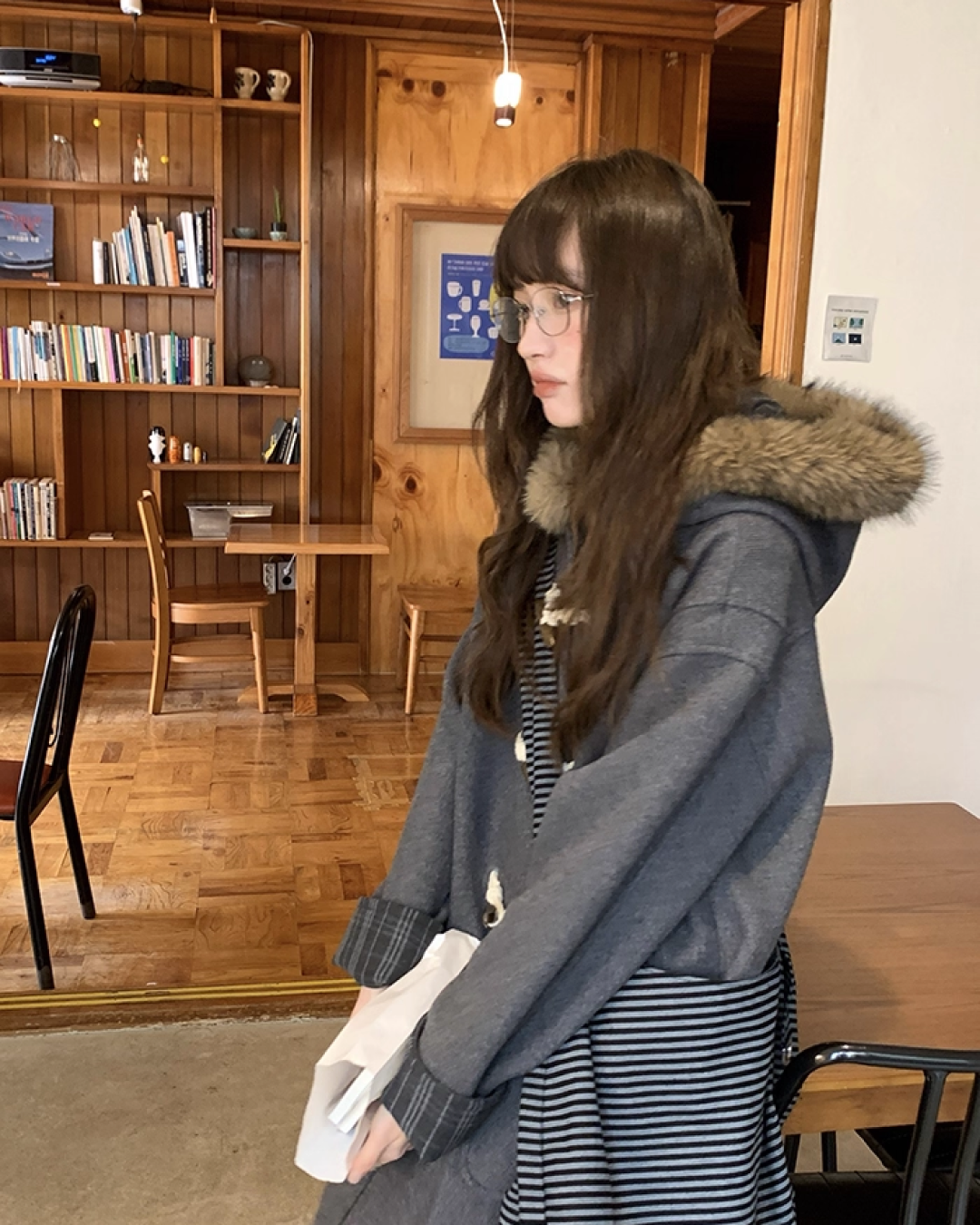 Long Boa Lining Check Outer BU0066