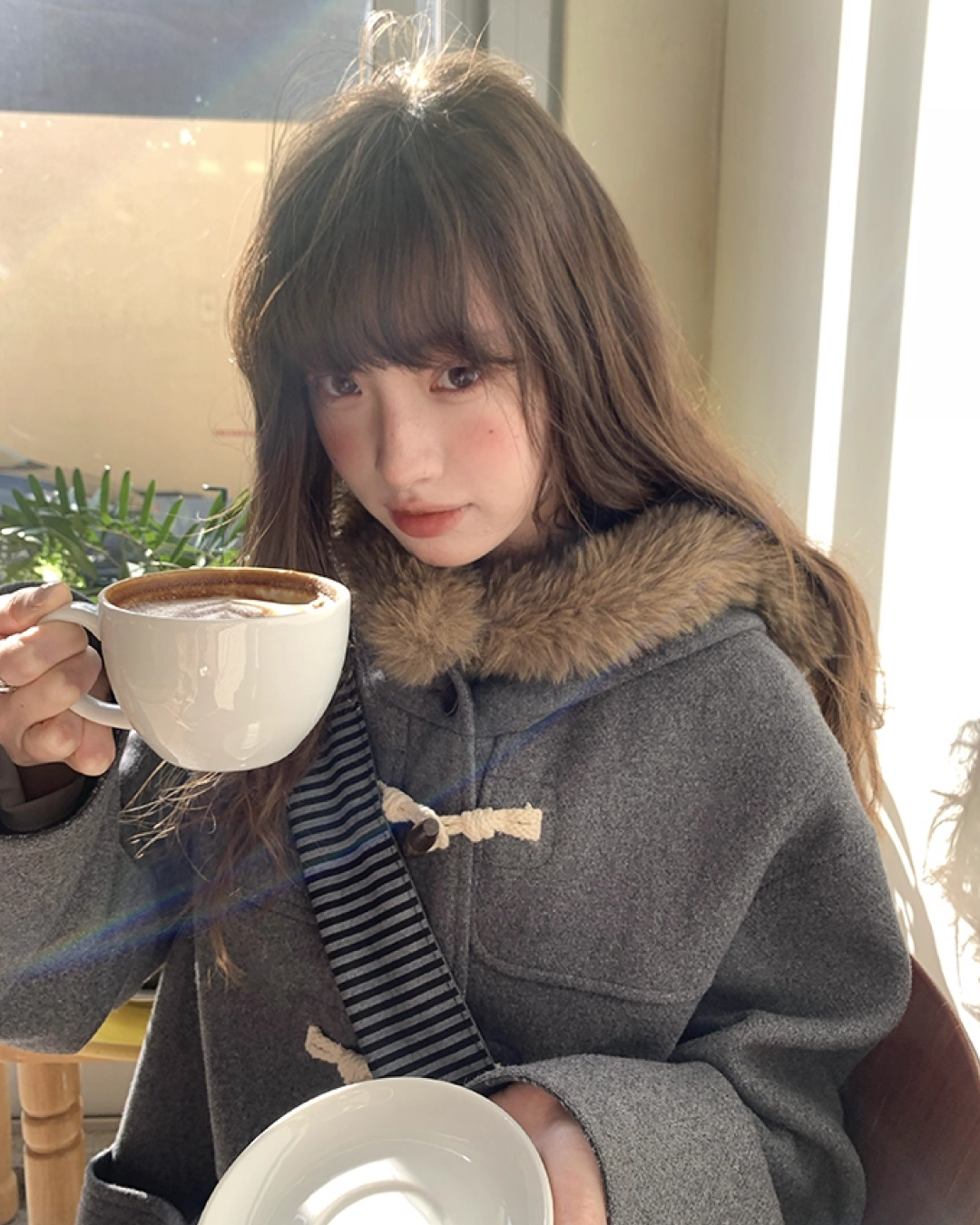 Long Boa Lining Check Outer BU0066