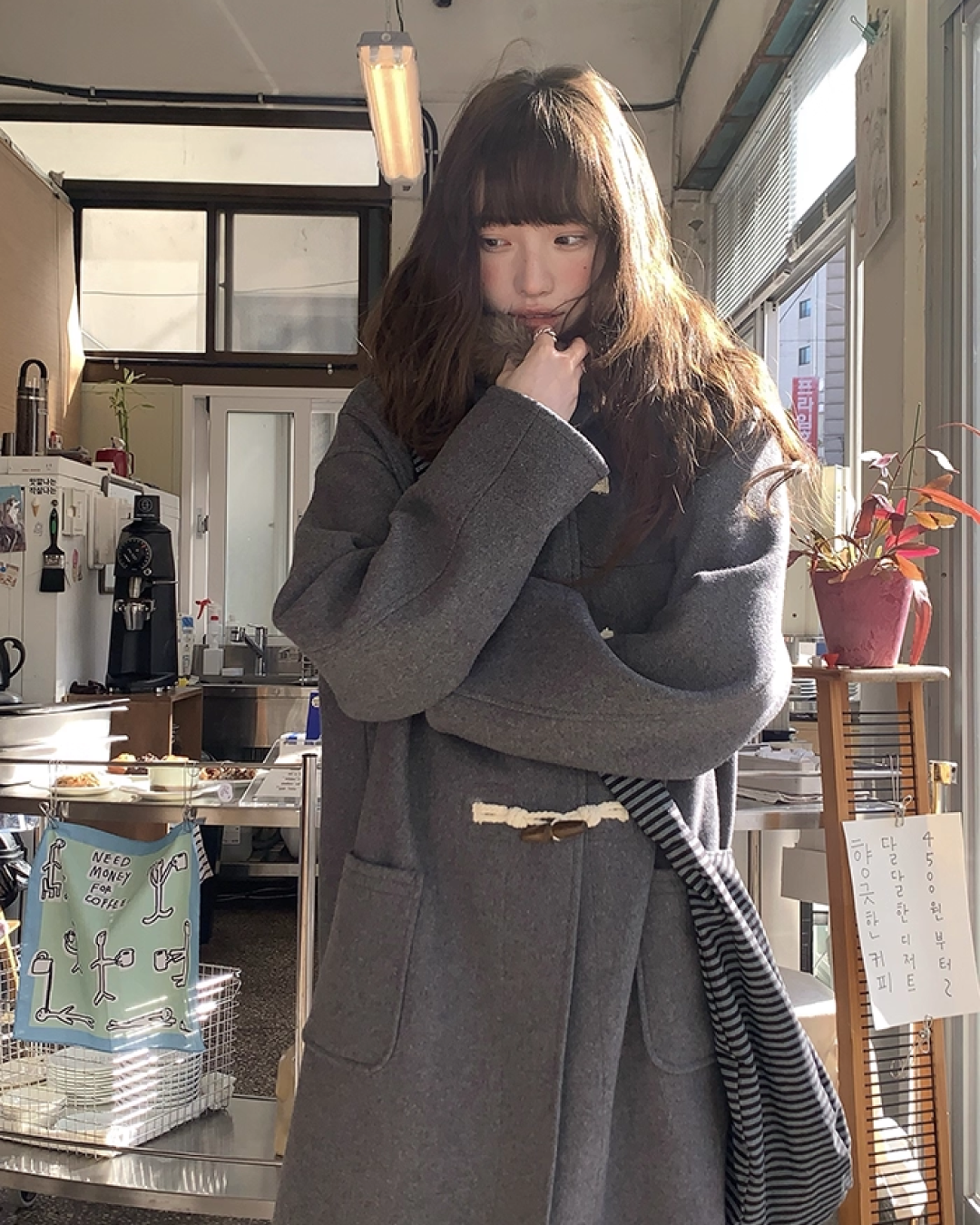 Long Boa Lining Check Outer BU0066