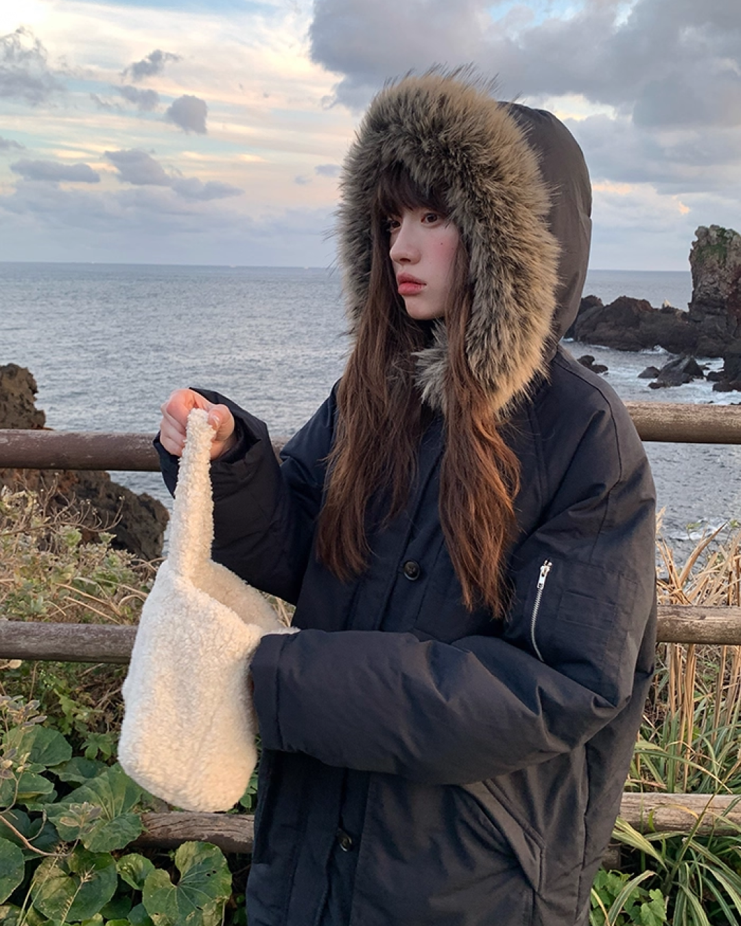 Boa Hood Long Coat BU0068