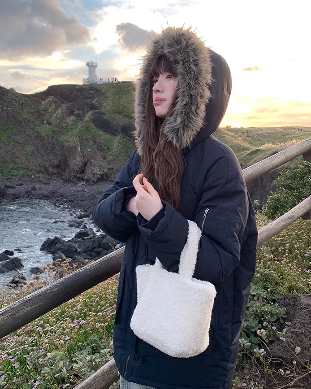 Boa Hood Long Coat BU0068