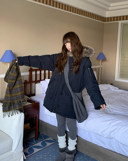 Boa Hood Long Coat BU0068