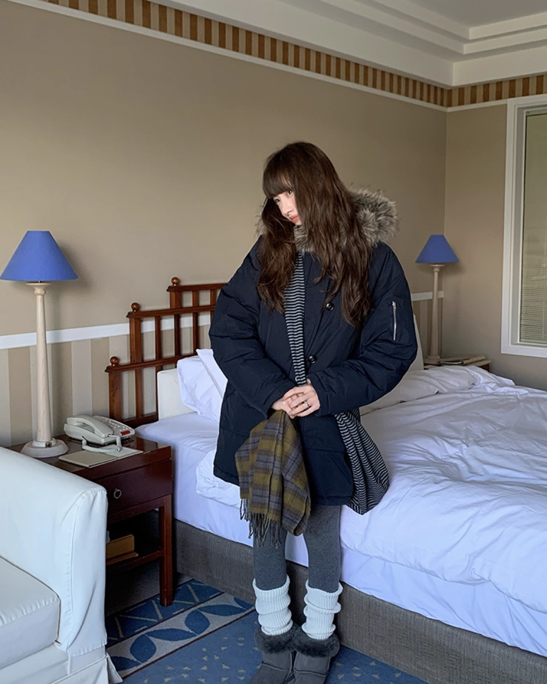 Boa Hood Long Coat BU0068