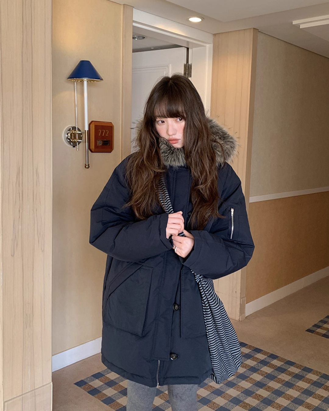 Boa Hood Long Coat BU0068